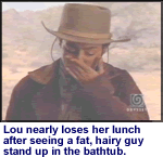 Lou losing her lunch